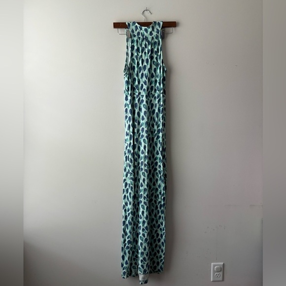 Motherhood maxi maternity dress‎ color teal and white size M - Picture 7 of 7